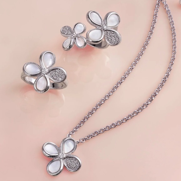 NWT Judith Ripka Jardin Flower MOP and Diamond Ring 8 - Picture 15 of 16